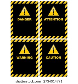 ATTENTION, danger, warning, caution, sign vector