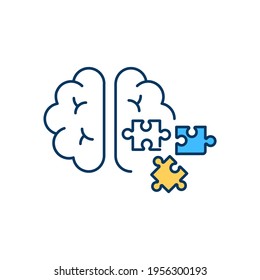 Attention Deficit Disorder RGB Color Icon. Behavior Problems. Being Easily Distracted. Difficulty Regulating Emotions. Neurobehavioral Disorders. Trouble Paying Attention. Isolated Vector Illustration