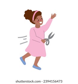 attention deficit hyperactivity disorder cute girl illustration