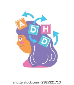 attention deficit hyperactivity disorder illness illustration