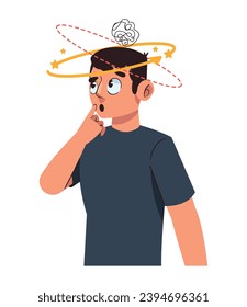 attention deficit hyperactivity disorder man character illustration