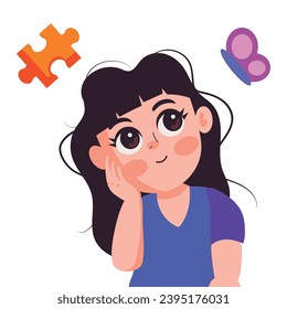 attention deficit hyperactivity disorder student girl illustration
