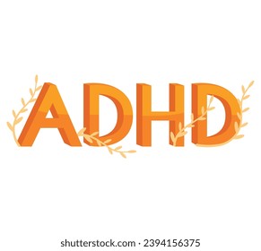 attention deficit hyperactivity disorder text illustration
