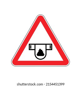 Attention Dirty diaper. Red road sign danger. Caution diaper with shit