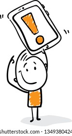 attention Doodle style vector illustration object isolated hand draw