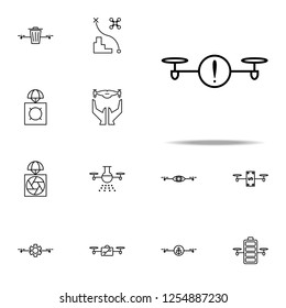 attention drone icon. Drones icons universal set for web and mobile