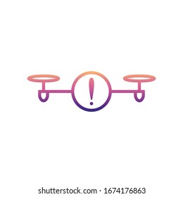 icono de Nolan drone de atención. Línea delgada simple, contorno vectorial de iconos de drones para ui y ux, sitio web o aplicación móvil