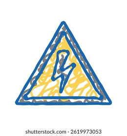 attention electricity doodle icon sketch vector. attention electricity sign. isolated symbol illustration