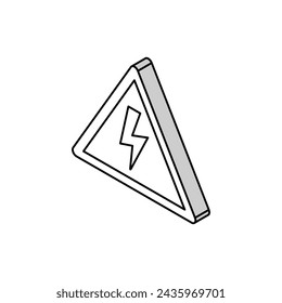 attention electricity isometric icon vector. attention electricity sign. isolated symbol illustration
