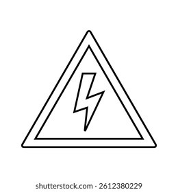 attention electricity line icon vector. attention electricity sign. isolated contour symbol black illustration