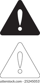 erro de atenção sinal de estrada vetor e ícone de contorno fundo branco