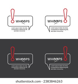 Attention exclamation mark outline flat icon. Single high quality outline logo symbol for web design mobile app. Thin line sign design logo. Error icon whoops, Vector illustration