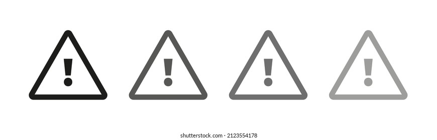 signo de tráfico de signo de exclamación de atención. Icono del vector.