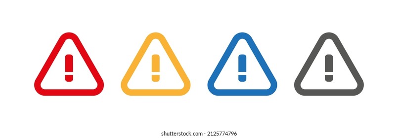 attention exclamation mark traffic sign. Vector icon.