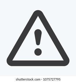 Attention exclamation vector icon, triangular signal symbol.