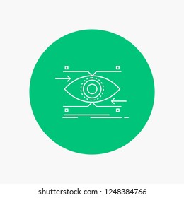 attention, eye, focus, looking, vision White Line Icon in Circle background. vector icon illustration