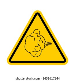 Attention Fart. Warning yellow road sign. Caution Farting