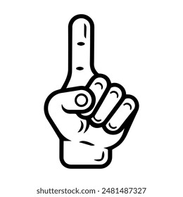 attention finger icon or modern line symbol. Vector line art and icon design with bold outline. Black and white Pixel Perfect minimalistic symbol isolated white background. Silhouette simple thin sign