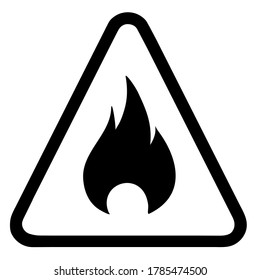 ¡Atención! Peligro de incendio. Icono de vector