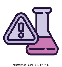 Attention flask icon outline vector. Biology experiment. Genetic human