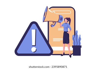 Attention flat style illustration vector design