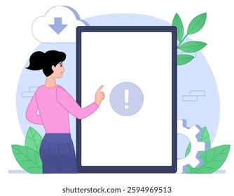 Attention flat style illustration vector design.