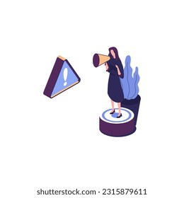 Atención estilo plano diseño vectorial de ilustración isométrica