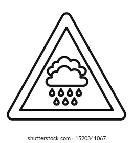 Attention flood icon. Outline attention flood vector icon for web design isolated on white background