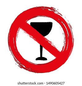 Attention forbidden alcohol sign. vector icon