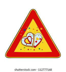 Attention, Gifts in progress - A sign that tells you to be careful Gifts in progress