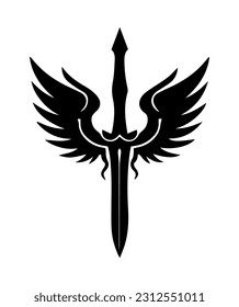 Attention grabbing illustration of a hand drawn dagger sword, creating a powerful logo design that embodies a sense of danger, adventure, and determination