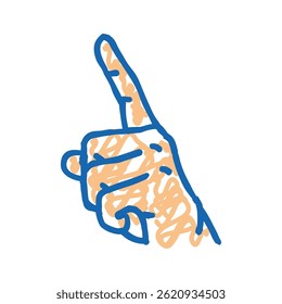 atenção mão gesto ícone doodle esboço vetor. atenção mão gesto sinal. símbolo isolado ilustração