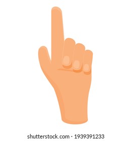 Attention hand gesture icon. Cartoon of Attention hand gesture vector icon for web design isolated on white background