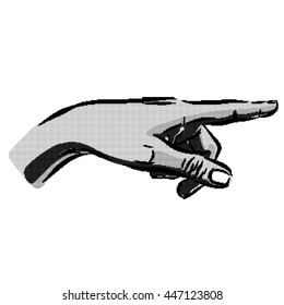 attention hand on a white background. Vector EPS 10 illustration