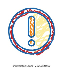 ícone de atenção ícone de doodle ícone de esboço vetor. ícone de atenção sinal de alerta. símbolo isolado ilustração