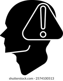 Attention Icon - Black Filled Style - Neuroscience Theme