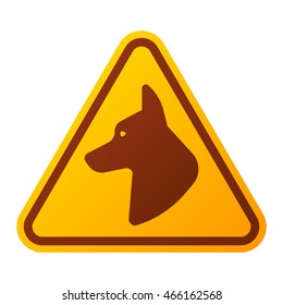 Attention icon danger dog button and warning sign