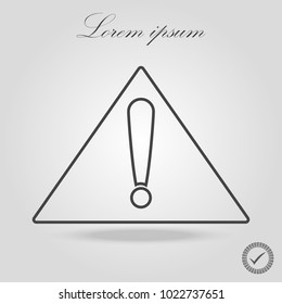 The attention icon. Danger symbol. Flat Vector illustration. Vector attention sign with exclamation mark icon. Risk sign vector illustration.