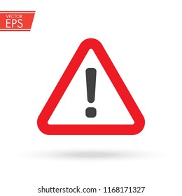 The attention icon. Danger symbol. Flat Vector illustration. Vector attention sign with exclamation mark icon. risk sign vector illustration.
