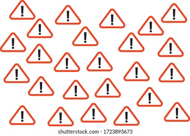 El icono de atención. Símbolo de peligro. Ilustración de vectores planos.texturas de alerta Señal de atención de vectores con icono de signo de exclamación. Ilustración vectorial de signo de riesgo.