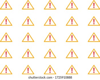 Das Aufmerksamkeitssymbol Gefahrensymbol. Flat Vector Illustration.alert Texturen Vector Aufmerksamkeitszeichen mit Ausrufezeichen-Symbol. Darstellung des Risikozeichens