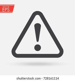 The attention icon. Danger symbol. Flat Vector illustration. Vector attention sign with exclamation mark icon. Risk sign vector illustration.