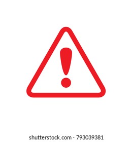 The attention icon. Danger symbol. Flat Vector illustration. Vector attention sign with exclamation mark icon. Risk sign vector illustration.