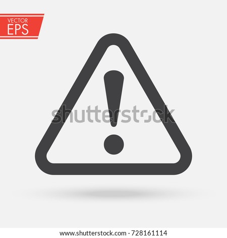 The attention icon. Danger symbol. Flat Vector illustration. Vector attention sign with exclamation mark icon. Risk sign vector illustration.