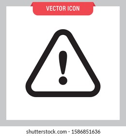 Attention icon, danger symbol vector. Triangle sign with exclamation mark.