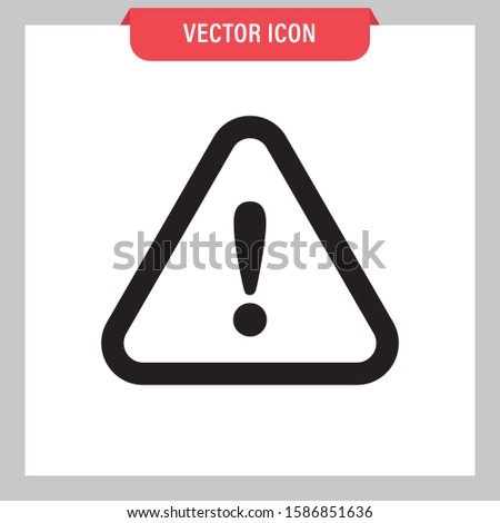 Attention icon, danger symbol vector. Triangle sign with exclamation mark.