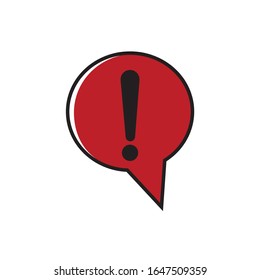 
Icono de atención, signo de exclamación icono ilustración de diseño plano
