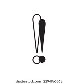Attention icon, exclamation mark icon flat design illustration