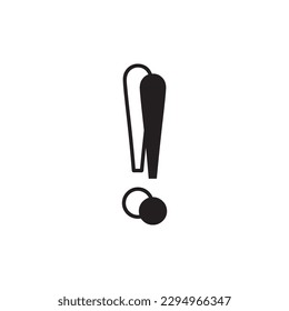 Attention icon, exclamation mark icon flat design illustration