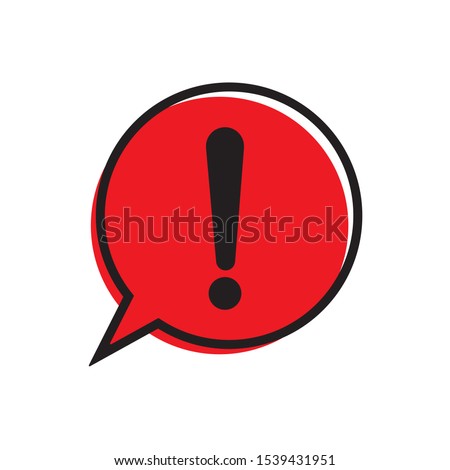 
Attention icon, exclamation mark icon flat design illustration